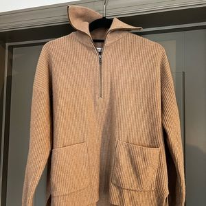Madewell Glenbrook Merino Wool Blend Half Zip Sweater